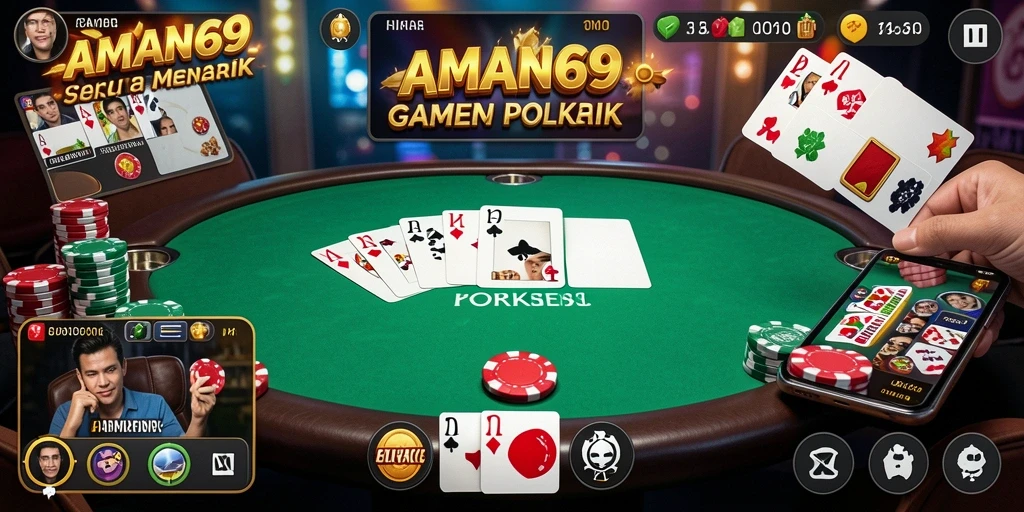 Tampilan gameplay seru di AMAN69 saat bermain Poker.