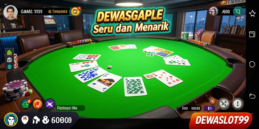 Tampilan gameplay Gaple di DEWASLOT99 yang seru dan interaktif.