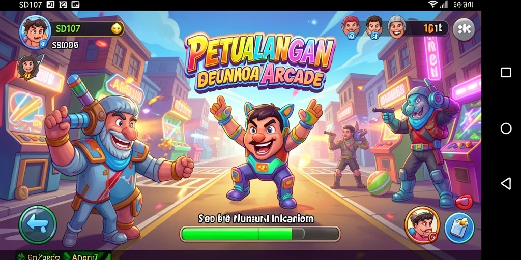Screenshot SD107 menunjukkan gameplay seru dengan berbagai tantangan.