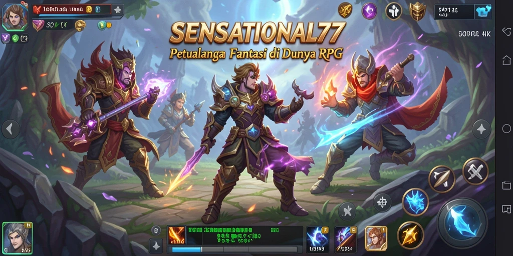 Tampilan gameplay RPG yang mendebarkan di SENSATIONAL77.