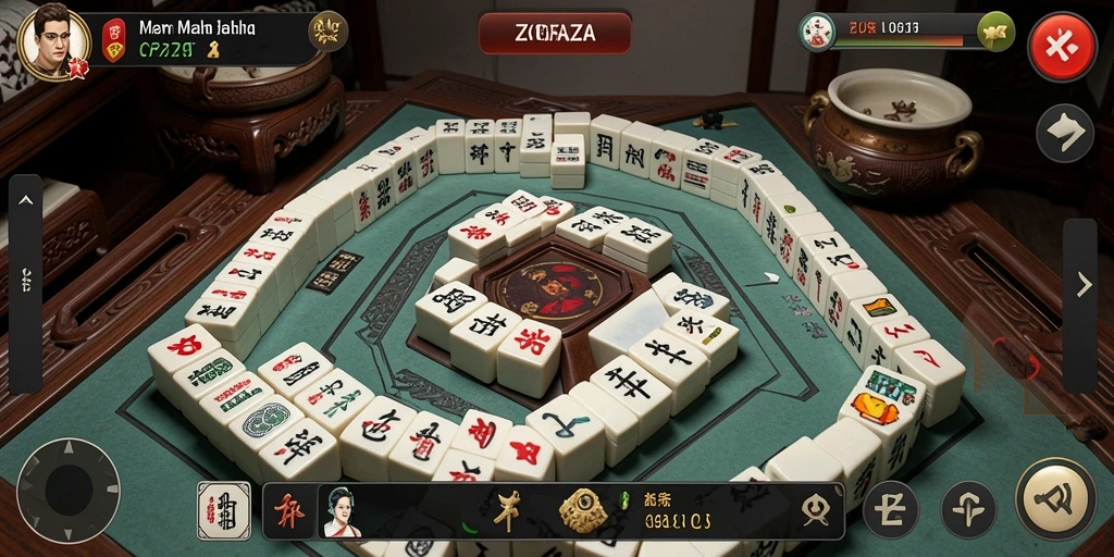 Screenshot gameplay Mahjong ZOFAZA dengan grafis yang menarik.