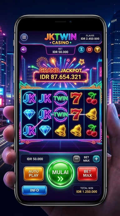 Tampilan utama aplikasi jktwin dengan navigasi yang mudah.